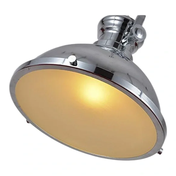 Industrial Polished Nickel One-Light Pendant Light - Kitchen - Picture 2 of 3